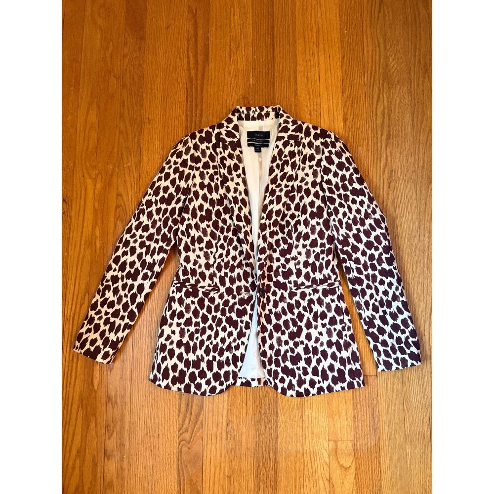 J.Crew Parke Blazer Bi-Stretch Leopard Print Jacket Size 00